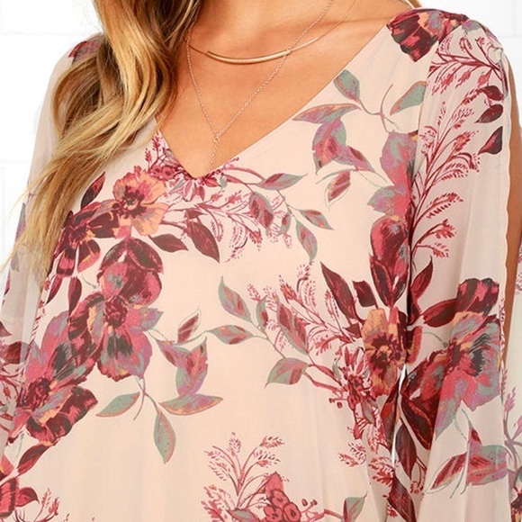 Shifting Dears Beige Floral Print Dress - Picture 4 of 11